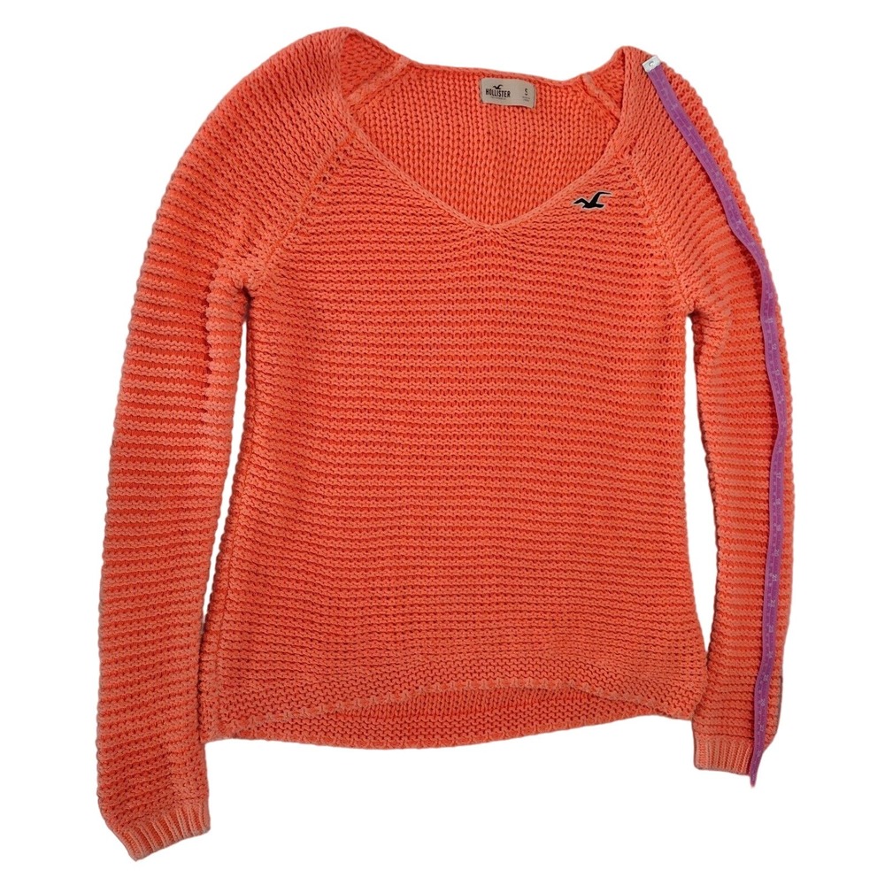 Hollister Coral Orange Knit Sweater Size S - Picture 5 of 10